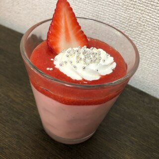 たっぷりいちごでさっぱり味のいちごムース♡